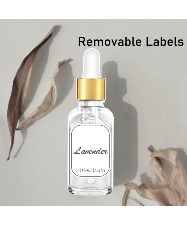 2 oz Clear Glass Dropper Bottles 4-Pack with Golden Lid for Oils - Includes Labels and Funnel - 60 ml Tincture Bottle with Measured Dropper - Buy Online on SooperMarket.com