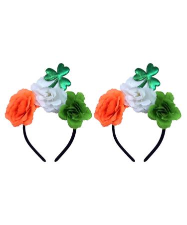 Amosfun Clover Headband St. Patrick Day Headband Colorful Rose Hair Hoop Carnival Cosplay Party Hairbands Irish Party Hair Accessory St. Patrick Day Carnival Photo Props