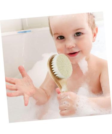 Organic Bamboo Baby Hairbrush Set for Natural Hair Care - Wooden Comb and Soft Wool Bristles for Infant Scalp and Toddler Bathing Essentials - Buy Online on SooperMarket.com