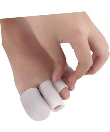 Bunion Toe Gel Protector Sleeves - 10pcs Silicone Rubber Bands for Men and Women - Hammer Toe Spacers - Toe Nail Patch - White Gel Splints - Buy Online on SooperMarket.com