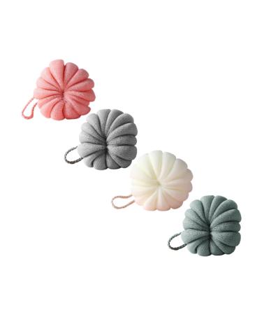 4pcs Pumpkin Bath Balls Shower Balls Body Puff Bath Scrubber Sponge Shower Sponge Ball Beauty Sponges Bath Scrubber for Body Shower Exfoliating Loofah Bath Shower Bath Sponge Pe