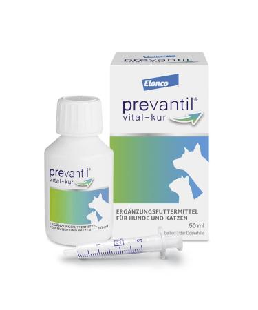 Elanco PREVANTIL Vital cure 50 ml: supplementary feed for dogs and cats with practical dosing aid with the extract of the cactus fig tasty suspension in stressful situations 50 ml (1 Pack)