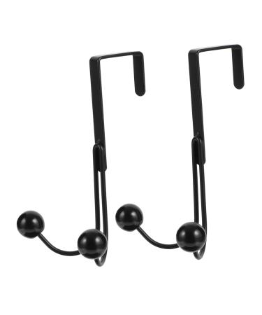 Baluue Clothes Rack 6 Pcs Double Hook Towel Hooks Wall Mounted Clothing Rack Over Door Clothes Hanger Rack Metal Coat Hooks 14x9cmx3pcs Blackx3pcs