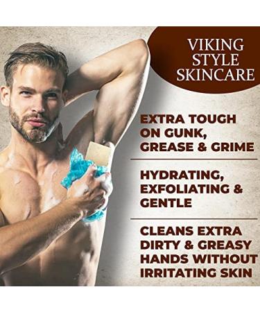 Men's Natural Mechanic Soap 4oz - Exfoliating Soap Bar for Hands & Body - Citrus, Sandalwood, Vanilla & Coffee - Handcrafted Tough-on-Grease Soap - Buy Online on SooperMarket.com