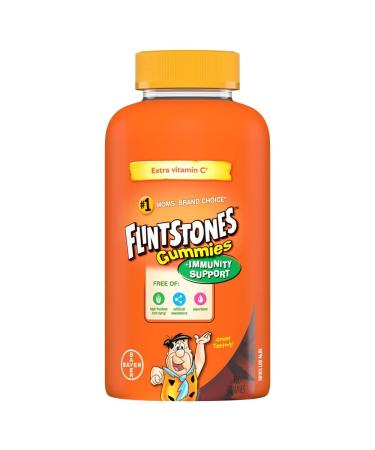 FLINTSTONES Kids Multivitamin Gummies Plus Immunity Support- Multivitamins for Kids Kids Gummy With Zinc and Extra Vitamin C Free of Artificial Sweeteners Free of Aspartame Free of Synthetic FD&C Dyes 180 Gummies