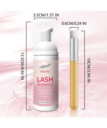 Lash Shampoo Kit for Eyelash Extensions | 2 fl.oz Eyelash Cleaner Foam | Salon & Home Use | Peach - International Shipping Available - Buy Online on SooperMarket.com