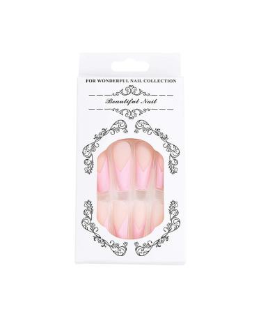 Brishow Coffin Artificial Nails - Pink Ballerina Acrylic Press-On Full Cover Nails (24pcs) for Women & Girls - Buy Online on SooperMarket.com
