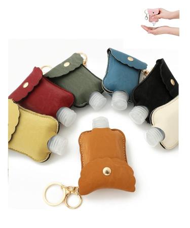 Leather Hand Sanitizer Holder Keychain with 2oz Squeeze Bottles - Olive Green - Buy Online on SooperMarket.com