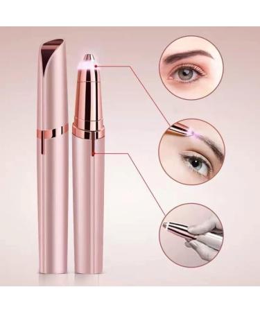 Portable USB Rechargeable Eyebrow Hair Remover - Facial Hair Remover with Light & 3D Arc Cutter Head for Labial Facial & Ear Use - Ideal for Precision Grooming - Buy Online on SooperMarket.com