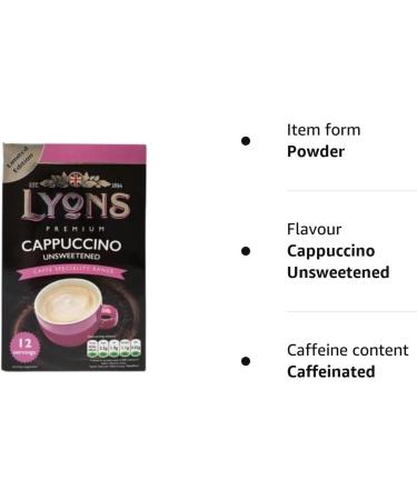 Lyons Premium Instant Coffee Bag Sachets | FabFinds Assorted Gift Mug (Cappuccino Unsweetened 8X 12Sachets) - Buy Online on SooperMarket.com