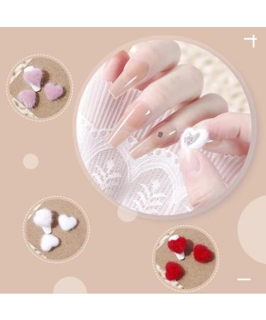 Minkissy Decoraciones Para U as Acrilicas Nail Art Fluffy Pom Balls: 3D Magnetic Nail Art Balls Heart Shaped Detachable Nail Art Fluffy Pom Poms Plush Balls for Nail Decor 5 Bags Heart Decor - Buy Online on SooperMarket.com