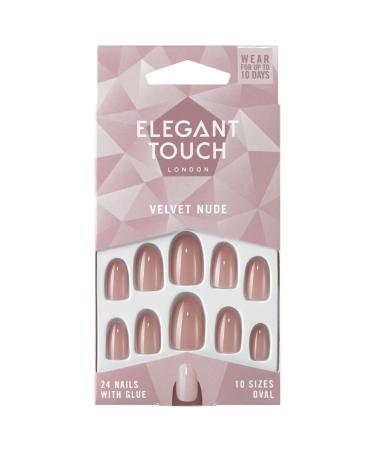 Elegant Touch Colour 24 Nails With Glue Oval Velvet Nude Velvnude 1 piece (1 pack)