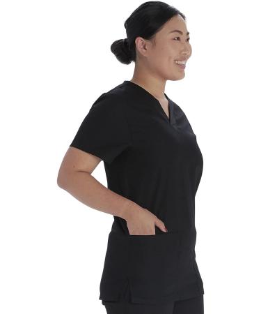 Vital Threads Unisex Scrubs Set V-Neck Top & Drawstring Pant VT509C - Medium Black - Buy Online on SooperMarket.com