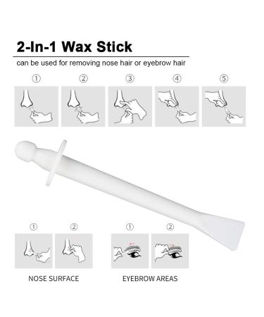 Zroven 2-in-1 Wax Stick for Face Nose & Eyebrows - Professional Hair Removal Applicator - 20 Disposable Waxing Sticks - Buy Online on SooperMarket.com