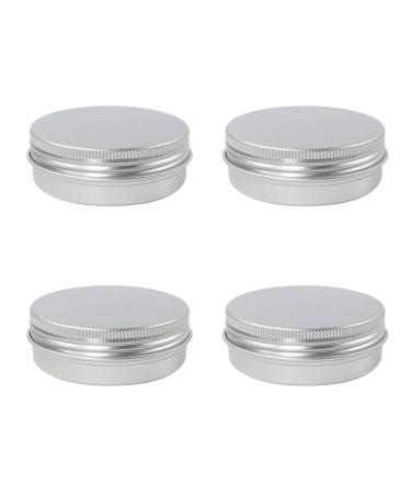 LEEQ 4 Pieces Aluminium Jars - Empty Cream Jars Empty Containers Small Tins Metal Tin Cream Jars Travel Portable Small Metal Tin with Screw Lid for Cream Lotion Masks Storage (15 ml)