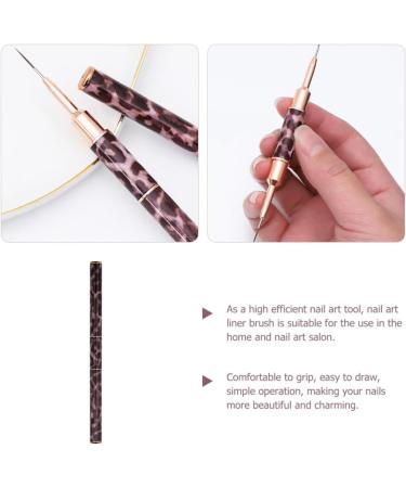 minkissy Nail Polish Acrylic Nail Art Brush Nail Art Liner Pen Double-end Nail Liner Pen Nail Drawing Liner Brush Nail Liner Pen for Drawing Nail Art Pen Leopard Print Metal Line Pen - Buy Online on SooperMarket.com