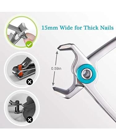 2 Pieces Large Mouth Nail Clippers Thick Nail Cutter Stainless Steel Professional with Large Mouth Silver - Buy Online on SooperMarket.com