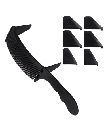 zabeto 1Set Positioning Comb Barber Hair Cutting Comb Salon Hairdressing Clipper Curved Comb for Men Hair Styling Tool Black
