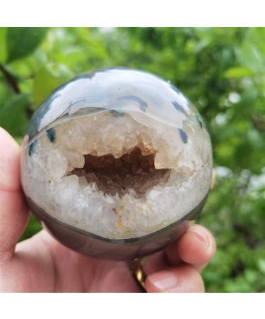 for Top Natural Stones Druzy Agate Crystals geode Home Decoration Agate with druzy Open Sphere crysral Cluster an Amethyst TOMPAR (Size : 60-65mm)