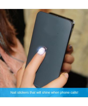 AIDIRui 5Pcs NFC Flash Nail Sticker LED Bare Chip Intelligent Luminous Nail Lamp Nail Sticker Enhancement Yellow Light - Buy Online on SooperMarket.com