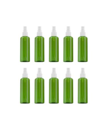 VOANZO 10PCS Empty Plastic Spray Bottle 100ml Fine Mist Travel Atomiser Set Refillable Travel Size Bottle Toiletries Liquid Containers (green) White Green