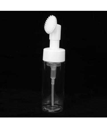 Silicone Brush Head Foaming Bottle Transparent Deep Clean Facial Pores Spiral Bottle Mouth Large Diameter Round Concave Bottom Fastening Pump Head Press Type Foaming Pump Head 150ML - Buy Online on SooperMarket.com