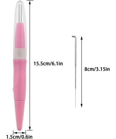 Needle Felting Pen MTQY Pink Pen Style Tool with 3 Needles | Wool Felt Poke Embroidery Punch Acupuncture Needle - Buy Online on SooperMarket.com