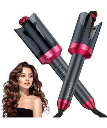 Automatic Curling Iron Curling Wand Auto Hair Curler with 1 inch Ceramic Ionic Barre 4 Gears Heating Temperatures Auto Shut-Off and Anti-Scald Fast Heating for Hair Styling-D24 6PC4