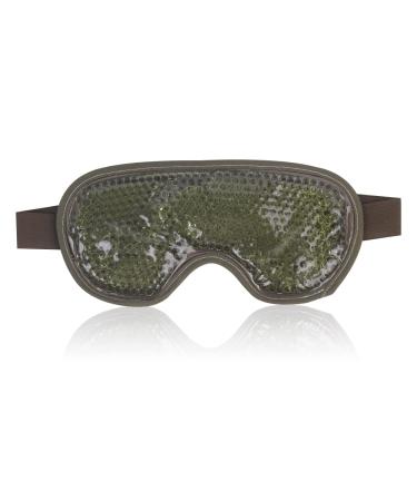 NEWGO Cooling Eye Mask for Puffy Eyes Reusable Hot Cold Therapy Gel Cold Eye Mask for Migraine Headache Dark Circles Dry Eyes Swollen Eyes Sinus Pain Olive Green