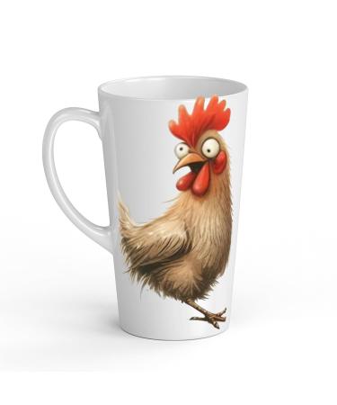 White Ceramic Kids Chicken Mug - Large 483 ml Perfect for Hot Chocolate or Milk Fun and Easy to Use