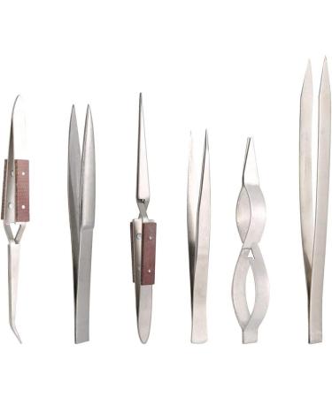 6-Piece Jewelry Tweezers Set - Self-Retardant Rust-Resistant & Wear-Resistant Tools for Jewelry Making - Buy Online on SooperMarket.com