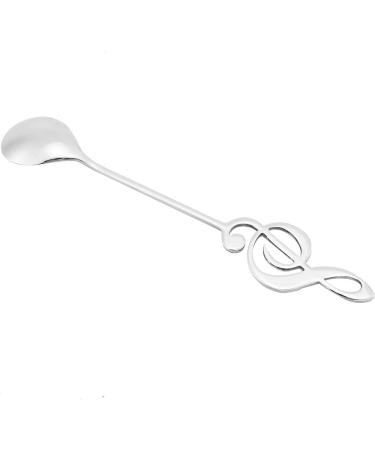 Stirring Spoon Stainless Steel Dessert Spoon Musical Note Coffee Drinking Stirring Spoons 15.5 * 2.5cm(Silver) - Buy Online on SooperMarket.com