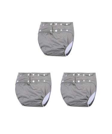 3 set adult cloth diapers adult diapers reusable exhausted output against incontinence gray 72-92 cm 3 set of (gray 72-92 cm)