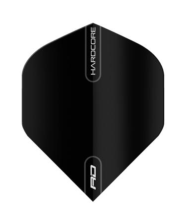 RED DRAGON Hardcore Black Extra Thick Standard Dart Flights - 5 Sets Per Pack (15 Dart Flights in Total)