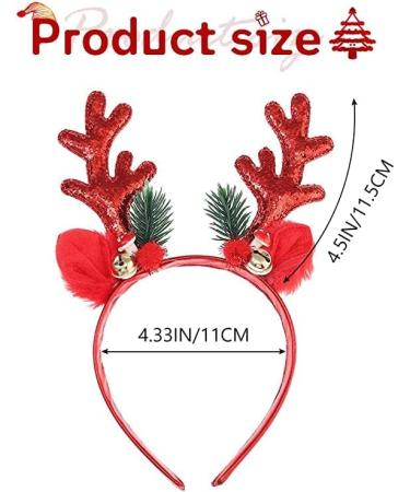 Unicra Christmas Headband Elk Deer Antlers Headband Animal Horns Headwear Hair Piece Halloween Hair Accessories for Christmas Red - Buy Online on SooperMarket.com