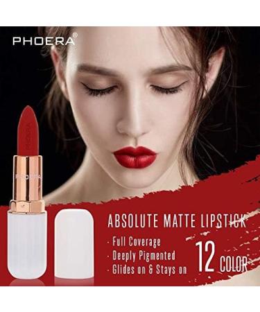 AQUAPURITY PHOERA Absolute Velvet Matte Lipstick - Long Lasting, Waterproof & Pigmented Makeup (102 Nude) - UK - Buy Online on SooperMarket.com