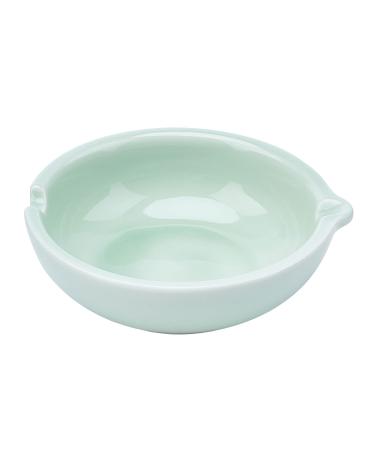 PH PandaHall Pottery Ink Plate Porcelain Brush Rest Dish Multifunctional Ink Dish for Chinese Calligraphy and Sumi-e Painting Japanese Prints  Light Green
