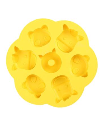Alipis 1pc Steamed Rice Cake Mold Silicone Molds Candy Cane Chocolate Cake Baking Mold Biscuit Steamed Cake 21.8X21.8CM Yellow