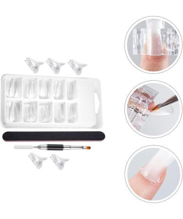 POPETPOP 1 Set nail extension set clear fake nail tips clear acrylic nail tips nail extension forms extension nail gel Manicure Extension False Nail pedicure brush plastic artificial 17.8x1.2cm As Shown - Buy Online on SooperMarket.com