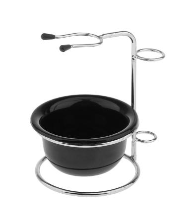 Seasaww Stainless Steel Shaving Brush Stand + Acrylic Shaving Bowl Mug Set
