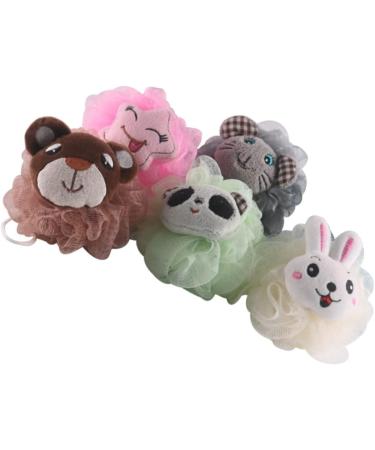 Angoily 5pcs Luffa Sponges - Exfoliating Body Scrubber Puff for Bath & Shower | Loofah Massage Ball Pouf - Buy Online on SooperMarket.com