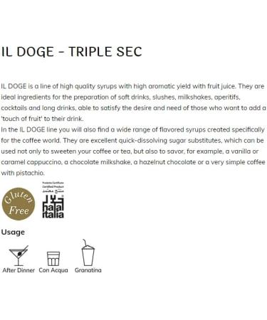 BARMAN IL DOGE Triple Sec Syrup 70cl - Buy Online on SooperMarket.com