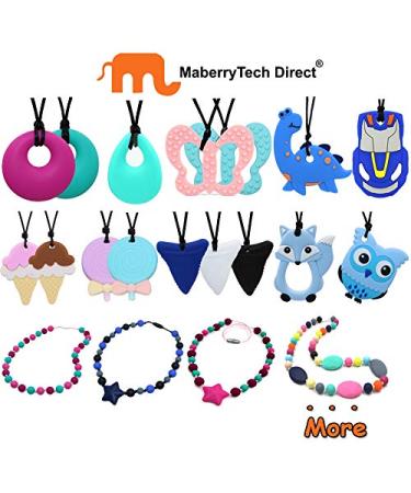 Sensory Chew Necklaces for Kids & Adults - Silicone Donut Chewy Necklace for Autism, ADHD & Anxiety Relief | Chew Toys for Special Needs - SPD Support - Buy Online on SooperMarket.com