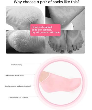 Buy Jawseu Silicone Socks - 3 Pairs Moisturizing & Slipproof for Heel Pain Relief - XL Size for Dry Cracked Heels | International Shipping Available - Buy Online on SooperMarket.com