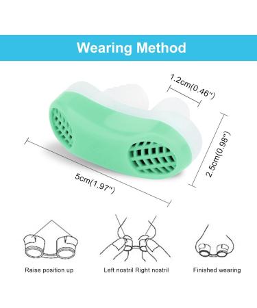 Robesty Anti Snoring Upgrade Nose Air Purifier Vents Plugs Clip | Snoring Reduce for Women Men | Stop Snoring Sleep Aid | Nasal Snore Reducing for Better Sleep | Green - Buy Online on SooperMarket.com