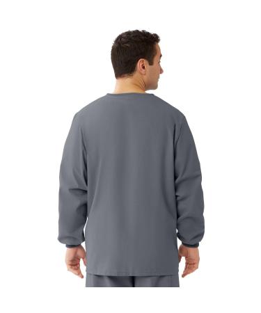 Medline AngelStat Unisex Snap-Front Warm-Up Scrub Jacket Charcoal 2XL - Buy Online on SooperMarket.com