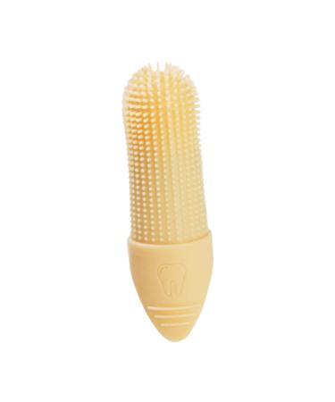 JISADER Pet Oral Care Finger Brush for Dogs and Cats - Gentle Tool Yellow