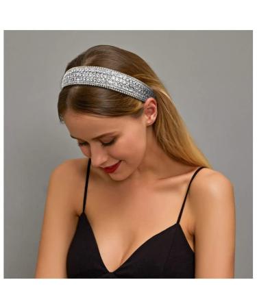 WOVOWO Rhinestone Headband - Sparkly Crystal Diamond Hair Accessories for Women, Non Slip Fashion Bling Head Band - White - Buy Online on SooperMarket.com
