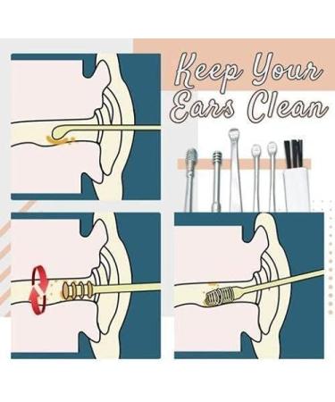 Medical Grade Stainless Steel Ear Wax Removal Kit with Spring Ear Wax Cleaner Tool Set in Black - Includes Storage Box - Clinically Innovative Spiral Ear Wax Remover - Buy Online on SooperMarket.com