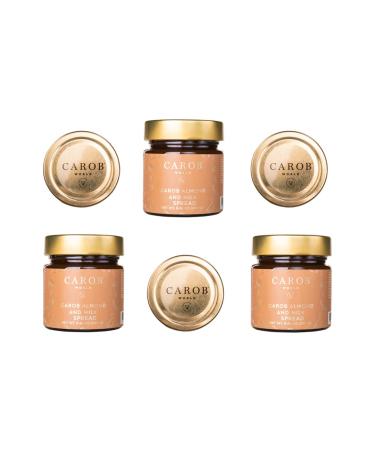 Carob Almond and Milk Spread | Gluten-free & No Added Sugar | Pack of 6 (6x240g)